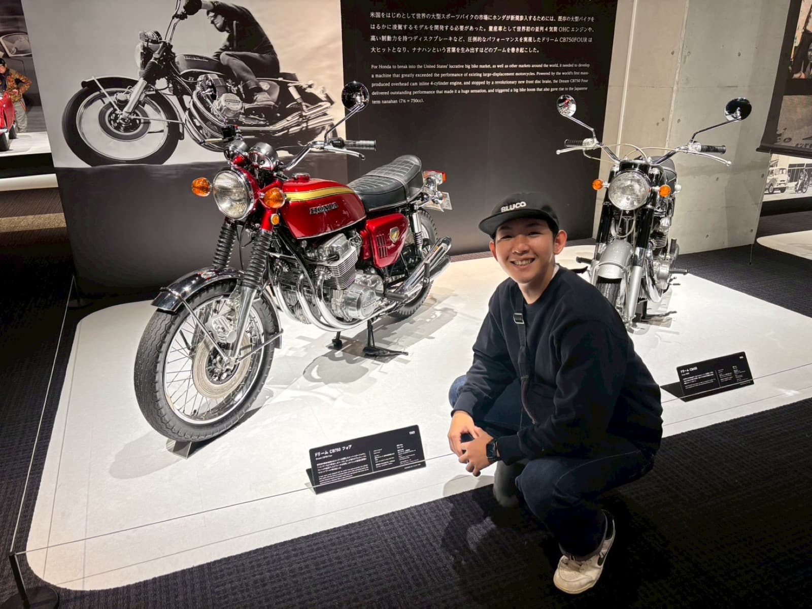 Ren Tashiro with a Honda CB750 / 田代蓮（Honda CB750 と共に）